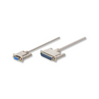 Cable Null Modem DB9 Hembra a DB25 Macho 1.8M Manhattan (314770)