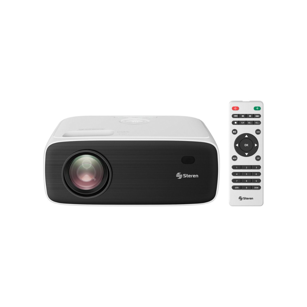 Proyector Multimedia Steren Full HD 250 Lúmenes 60"-150" Blanco