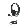 Audífonos Manhattan Estéreo Clásicos Micrófono Extensión Metálica Flexible Negro/Plata
