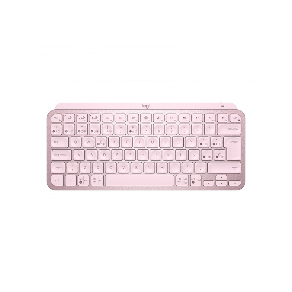 Teclado Logitech MX Keys Mini Iluminado Bluetooth 10m Rosa (920-010478)
