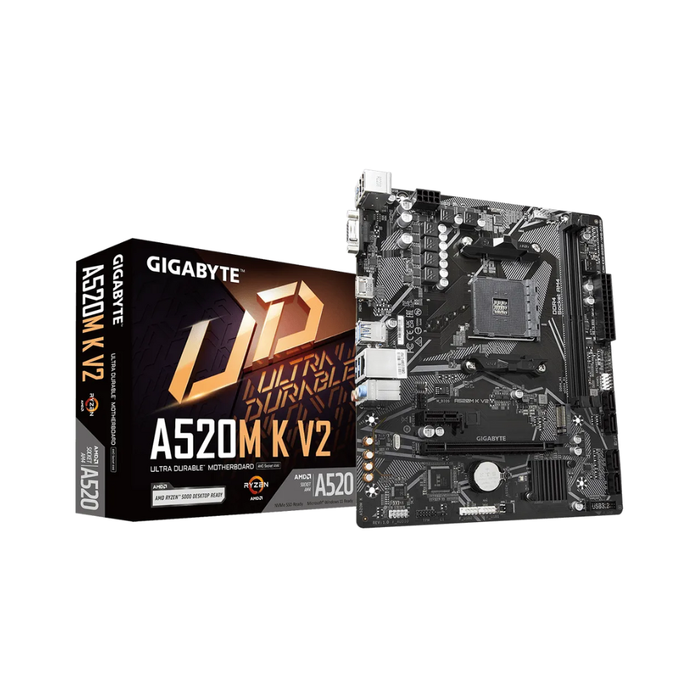Tarjeta Madre Gigabyte AMD A520M K V2, Socket AM4, 2xDDR4, HDMI/VGA, Micro ATX