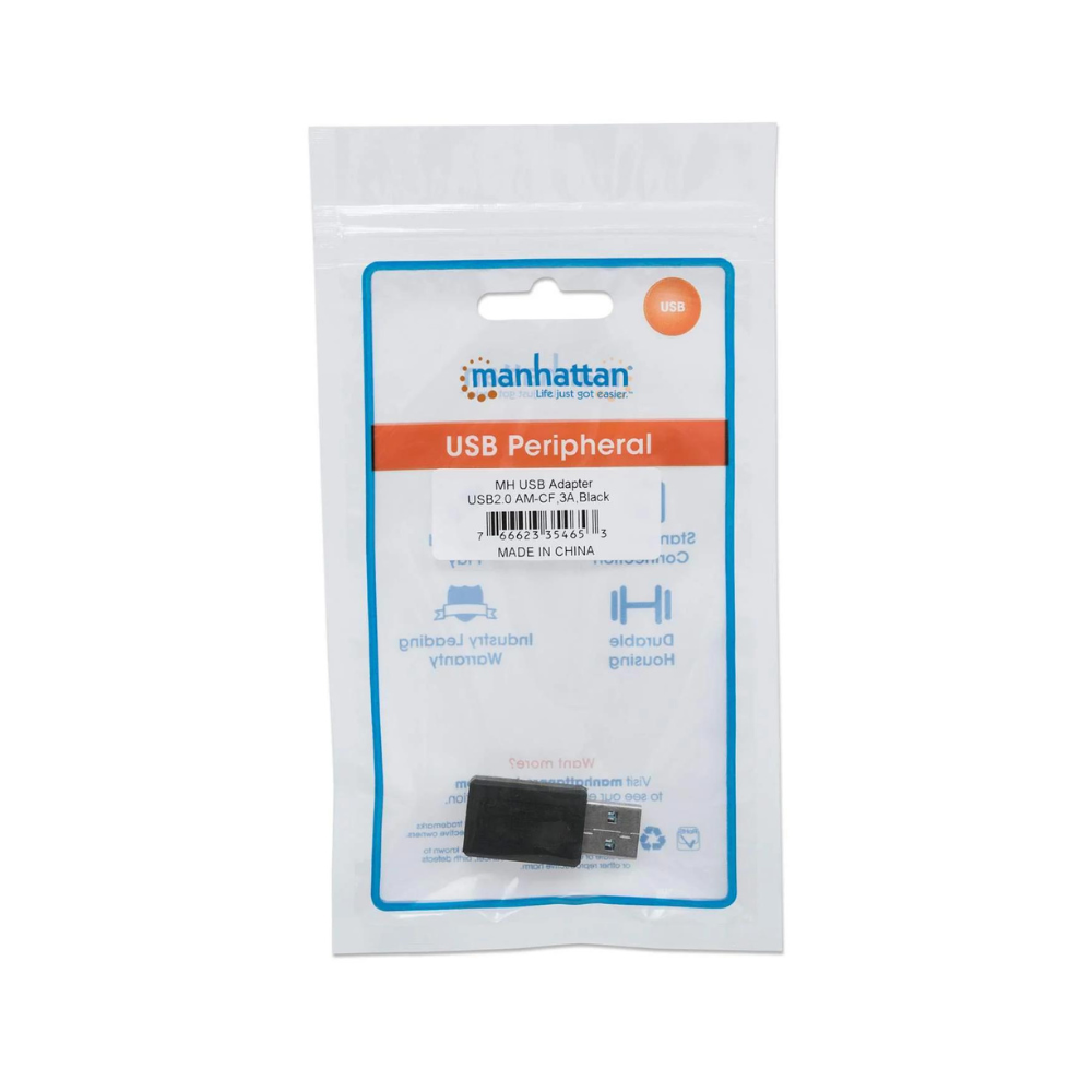Adaptador Manhattan USB Tipo C V2.0 AM-CH Negro (354653)