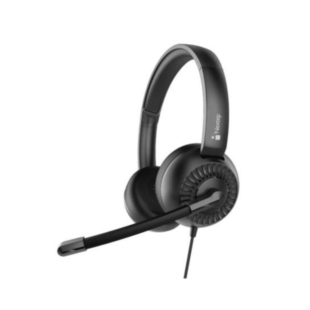 Audífonos Nextep NE-426 Con Micrófono USB / 3.5mm Diadema Alámbrica Negro
