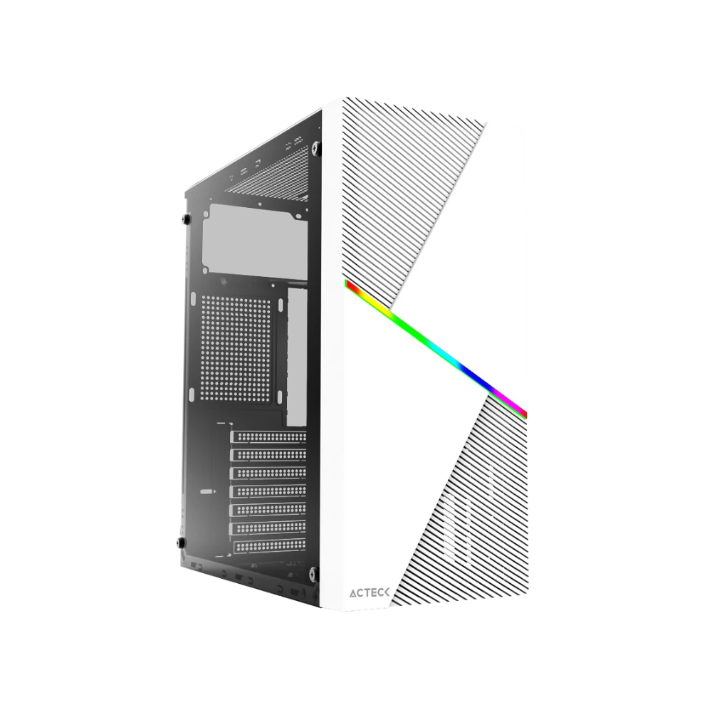 Gabinete Acteck Draco GM450 Media Torre ATX 500W Cristal Blanco — Modelo AC-935722