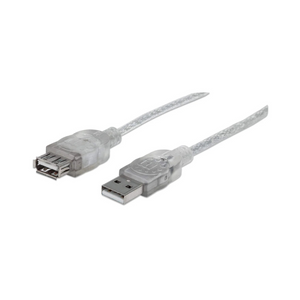 Cable Extensión USB V2.0 M-H 3.0M Plateado 480Mbps Manhattan (340496)