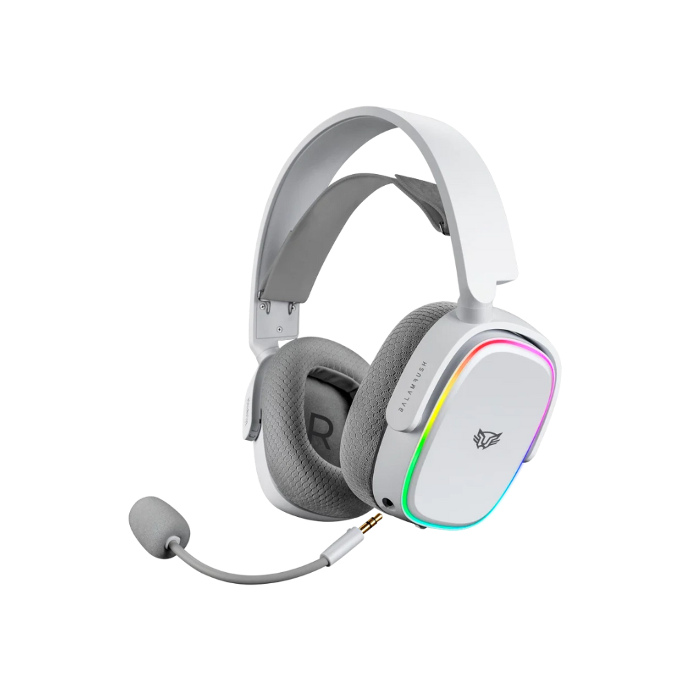 Audifonos Balam Rush Aeon HS999 Over-Ear Blanco Inalambricos USB 7.1 Canales RGB Tapas y Banda Intercambiable Microfono Flexible