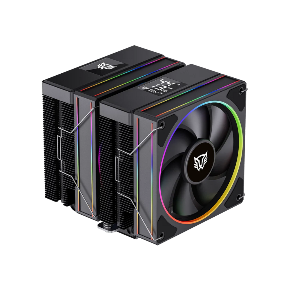 Enfriamiento de Aire Balam Rush Heliux Pro HEX75 Negro Display para monitoreo de temperatura RGB 6 Pipas TDP 270 W Legend