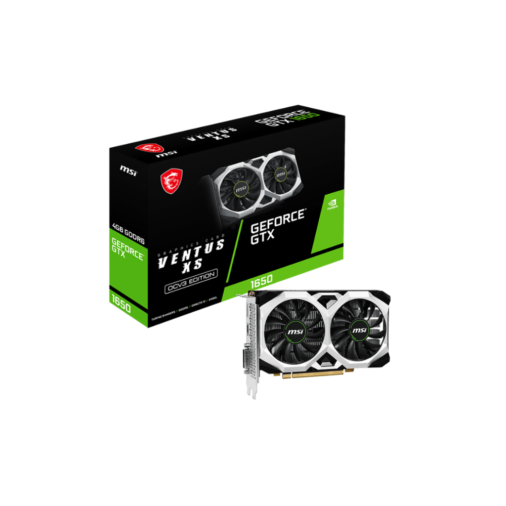 Tarjeta de Video MSI 4GB GTX 1650 D6 Ventus XS OC GDDR6 HDMI/DP/DVI-D
