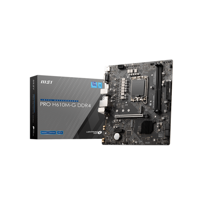 Tarjeta Madre MSI Pro H610M-G DDR4 Socket 1700 Gen 12 / 13 / 14 2xDDR4 HDMI / DisplayPort / VGA Micro ATX