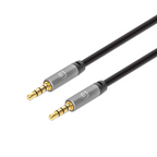 Cable Manhattan Audio Estéreo 3.5mm M-M 2M Negro/Plateado (355995)