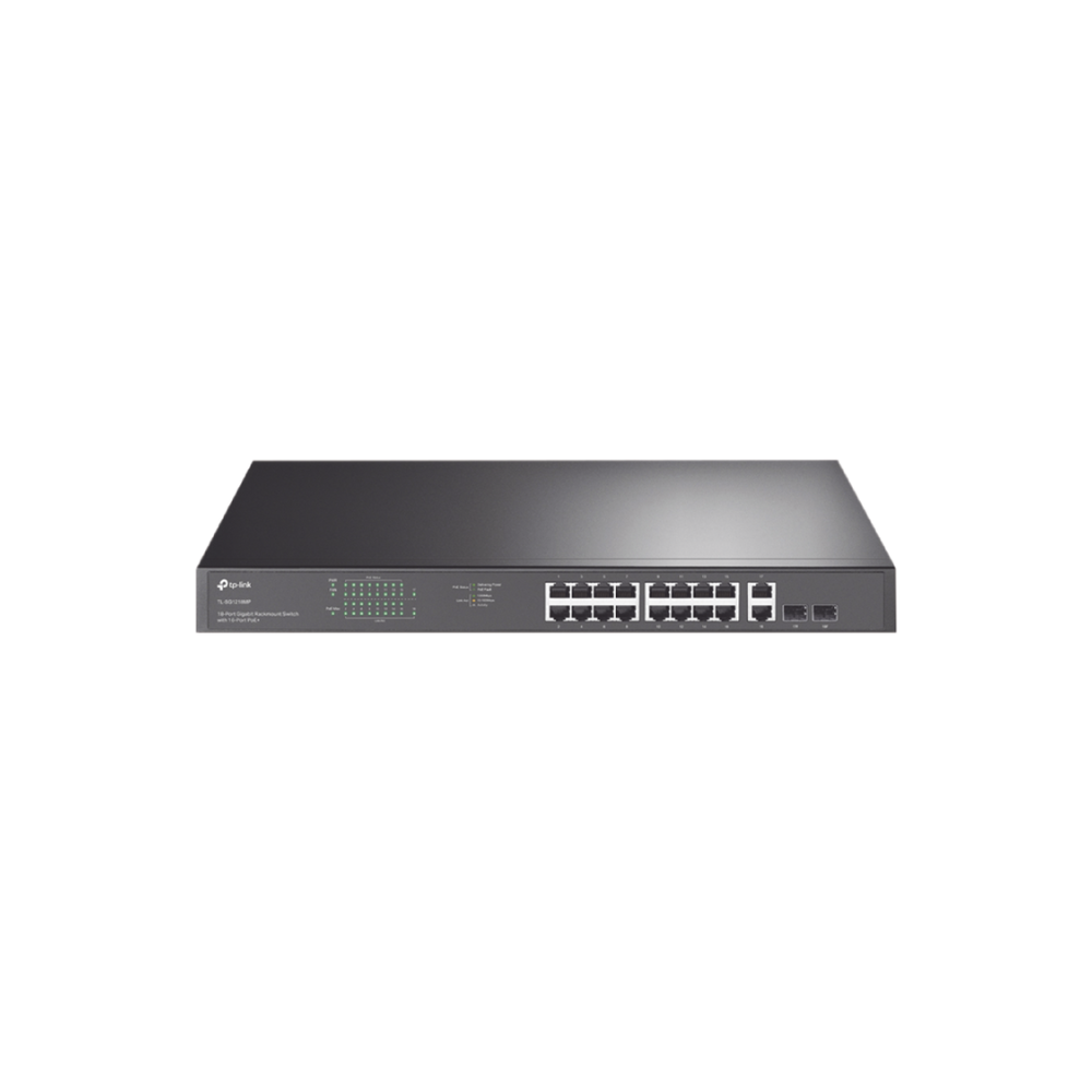 Switch PoE+ No Administrable 16 Puertos 10/100/1000Mbps + 2 SFP, 250W