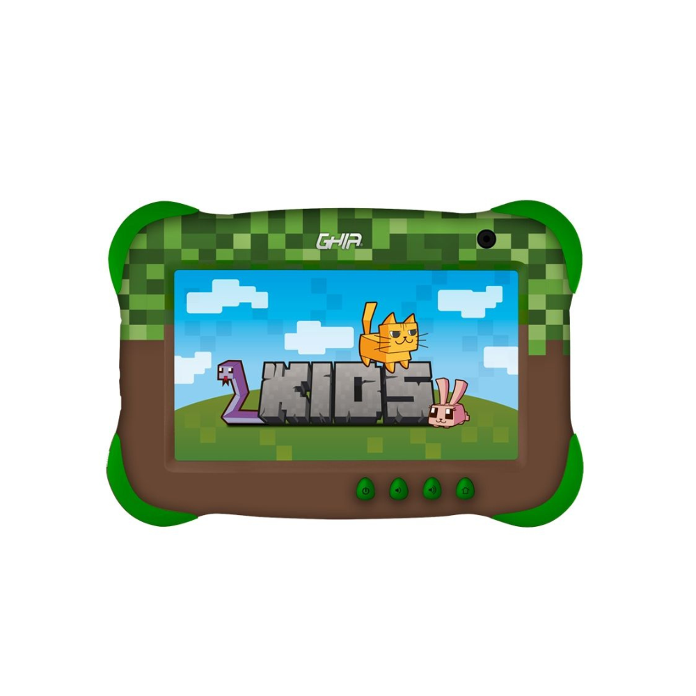 Tablet Ghia Kids 7", Quad Core A133, 2GB RAM, 32GB, Doble Cámara, WiFi, Bluetooth, 2500mAh, Android 13 Go, Verde Café