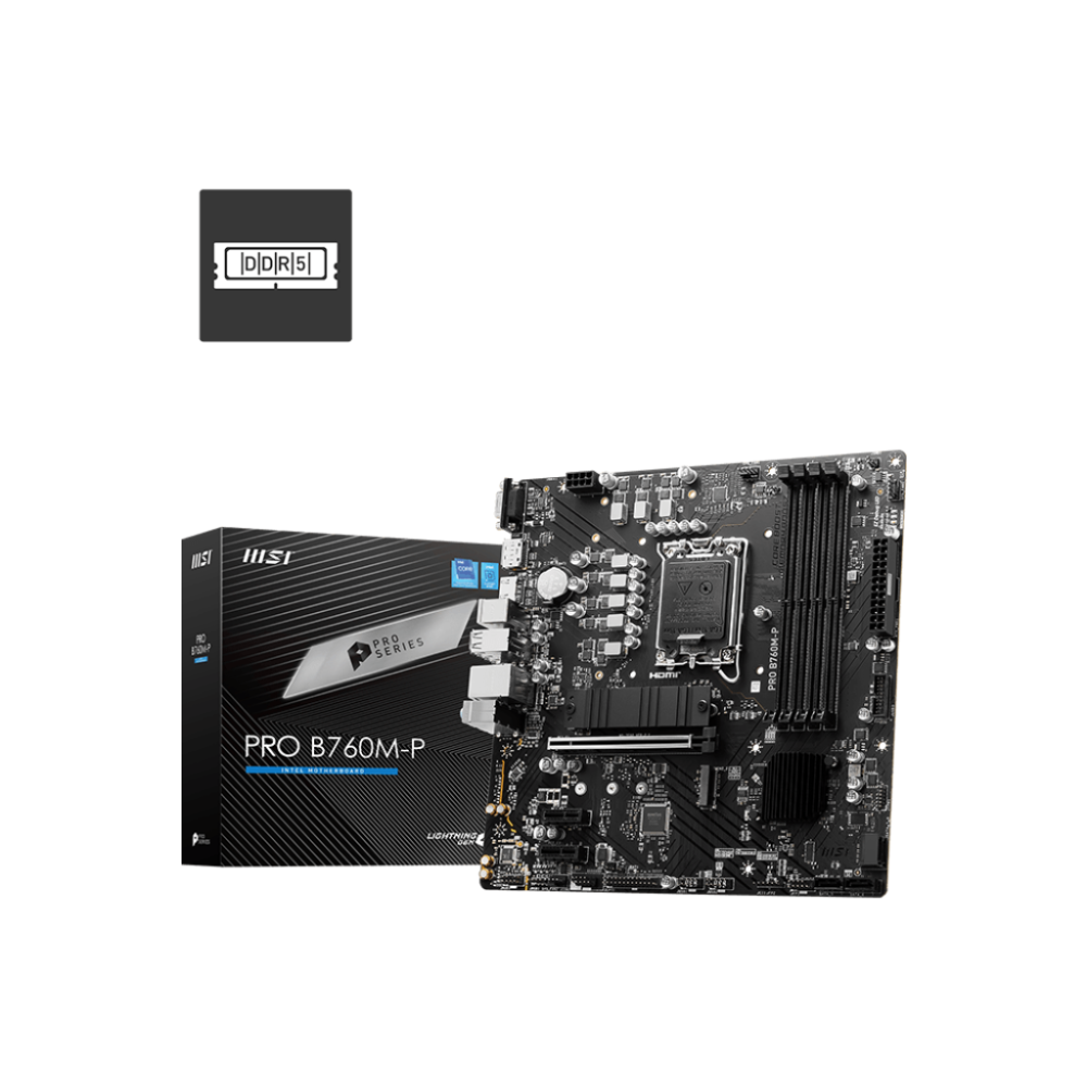 Tarjeta Madre MSI Pro B760M-P, Socket 1700, Gen 12/13/14, 4xDDR5, HDMI/DP, Micro ATX
