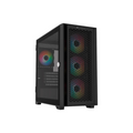 Gabinete Balam Rush Twin Mate 8000B Media Torre Negro Cristal 4 Ventiladores ARGB Mini ITX / Micro ATX Sin Fuente Panel Frontal Intercambiable Cristal / Malla