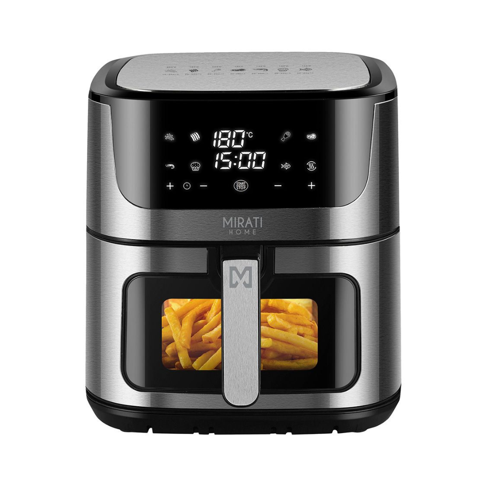 Freidora de Aire con Ventana Mirati Capacidad 8 Litros 1500W Temperatura de 80°C a 200°C