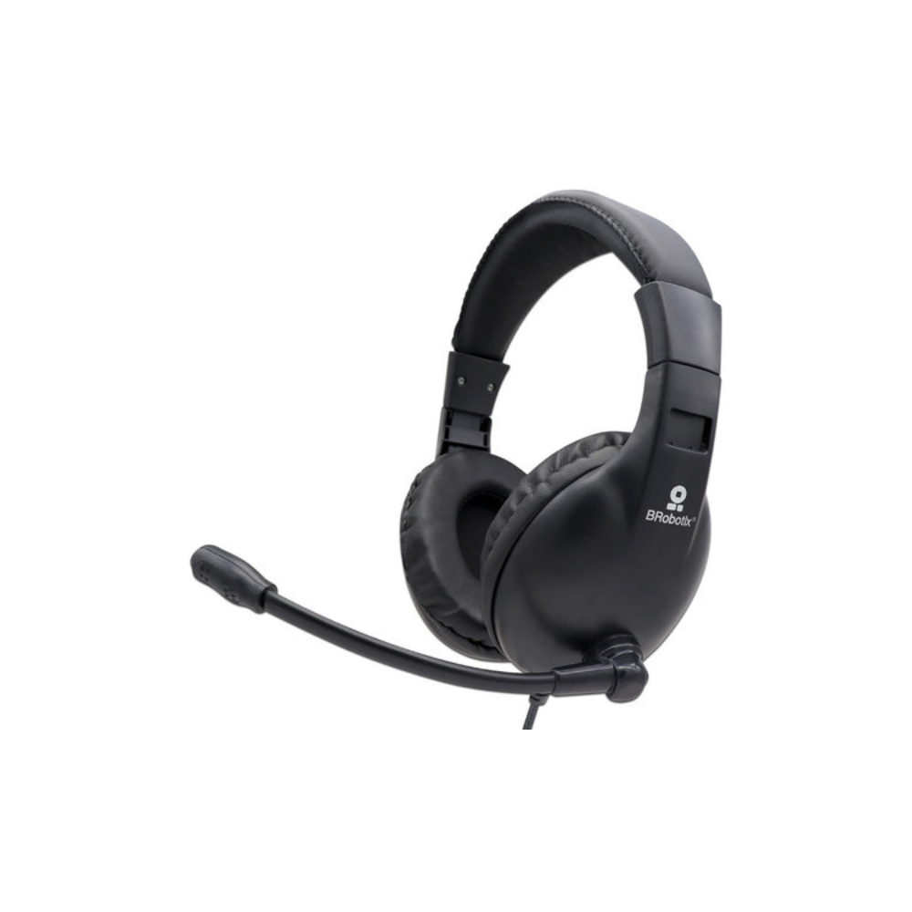 Audifonos diadema Brobotix tipo gamer con microfono ajustable extra sueve color Negro