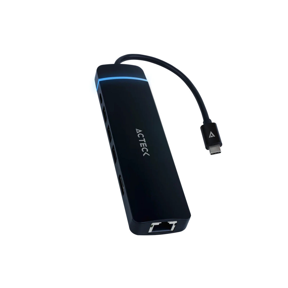 Hub Acteck USB-C 8 en 1 4K HDMI + Ethernet + 3 USB-A 3.0 + SD/TF + USB-C (AC-934626)