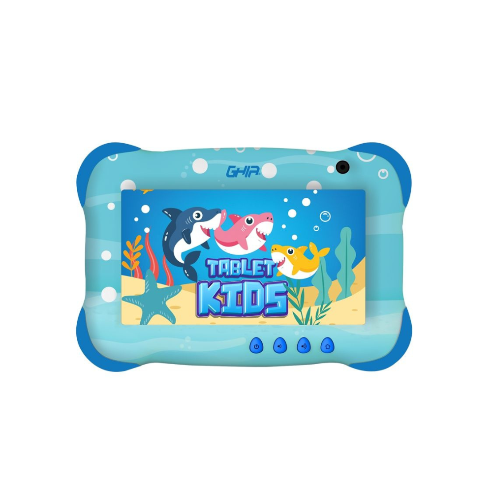 Tablet Ghia Kids 7" Quad Core A133 2GB RAM 32GB Doble Cámara WiFi Bluetooth 2500mAh Android 13 Go Tiburón