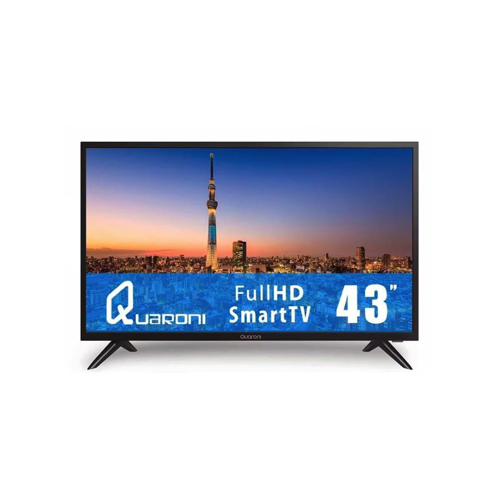 Televisión Smart Quaroni FHD para Netflix 43", 1080P, WiFi, 3 HDMI, 2 USB, RCA, Óptico, 3.5mm, 60Hz