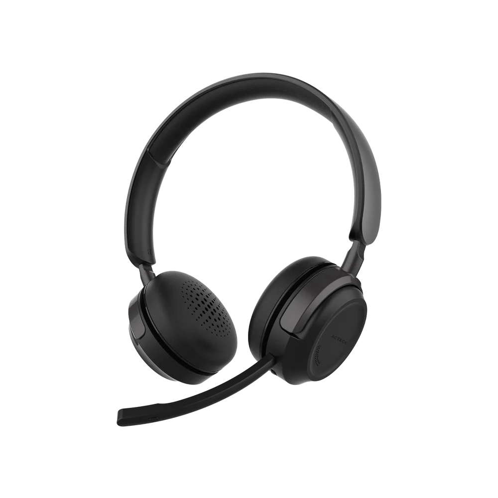 Audífonos Diadema Acteck Centric Pro HN660 Negro On-Ear para Call Center Bluetooth con Micrófono