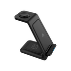 Cargador Inalambrico Acteck Energon S-Mate CI720 3 en 1 Magnetico, iPhone 15W, iWatch 3W, AirPods 5W, Negro