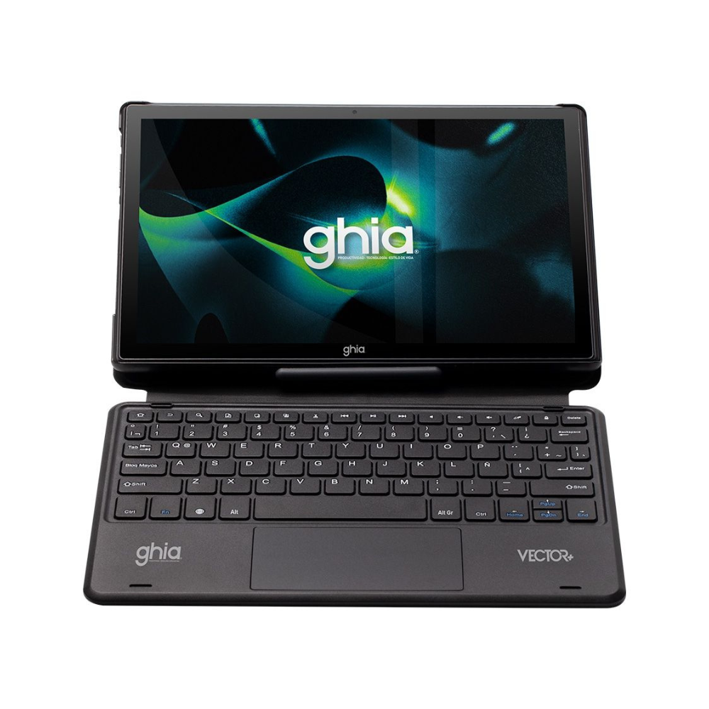 Tablet Ghia Vector Plus con Teclado Octa Core A523 4GB RAM 64GB Doble Cámara WiFi Bluetooth 5000mAh Android 13 Negra