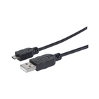 Cable USB A Macho a Micro B Macho 1.8M Negro Manhattan (307178)