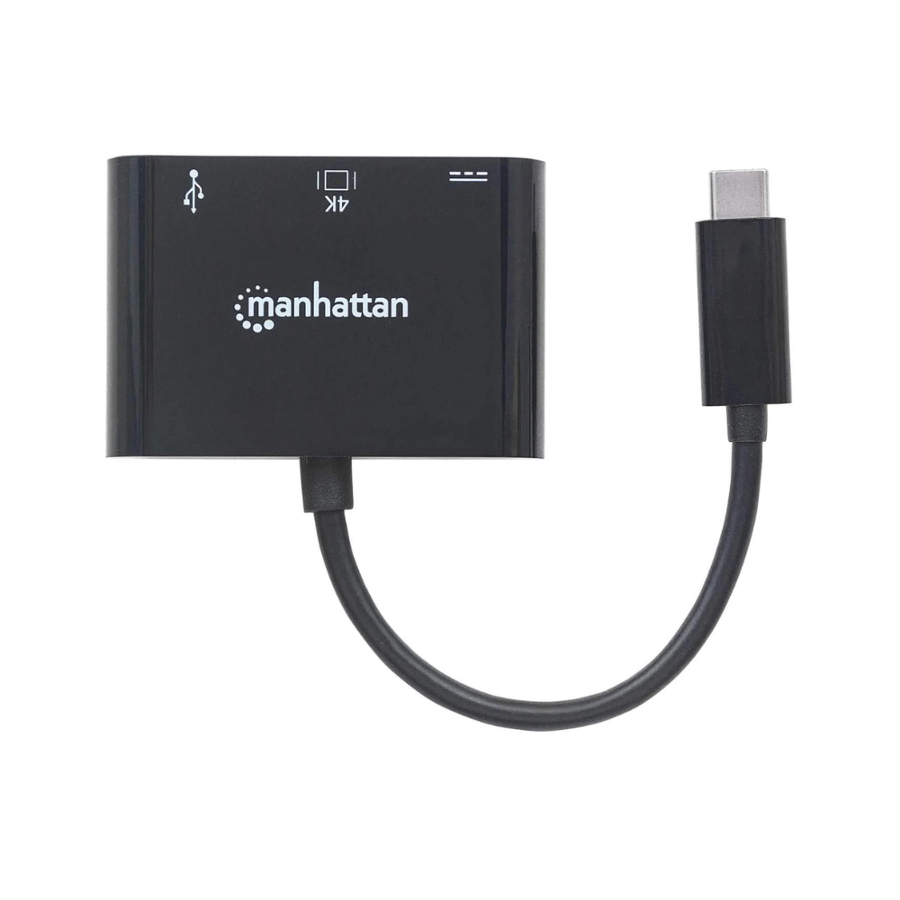 Convertidor de Video Manhattan USB-C a HDMI-H + USB 3.0 + USB-C (152037)