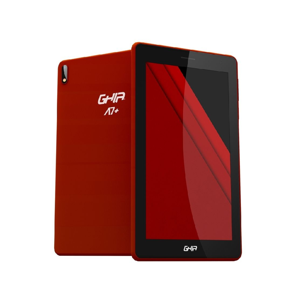Tablet Ghia 7 A7 Plus, Quad Core A100, 2GB RAM, 16GB, Doble Cámara, WiFi, Bluetooth, 2500mAh, Android 10, Roja