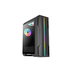 Gabinete AeroCool Splinter Duo G V1 ATX Cristal Templado Negro ARGB 3 Ventiladores — No Compatible Con Cooler 240mm