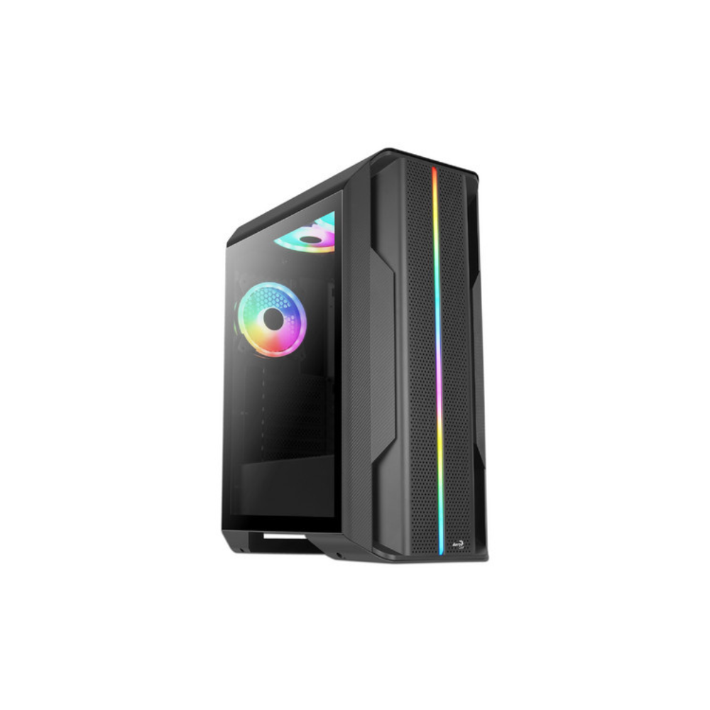 Gabinete AeroCool Splinter Duo G V1 ATX Cristal Templado Negro ARGB 3 Ventiladores — No Compatible Con Cooler 240mm