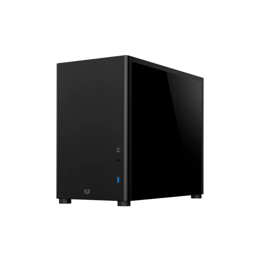 Gabinete Balam Rush Eris Jet GI985 Negro Micro Torre Sin Fuente Con Cristal