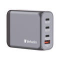 Cargador de Pared Verbatim GaN 100W, 2 Puertos USB-C PD 100W, 1 Puerto USB-C PD 65W, 1 Puerto USB-A QC 3.0