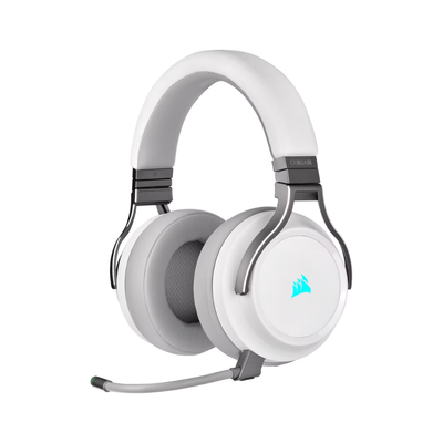 Audífonos Corsair CA-9011186-NA Virtuoso Inalámbricos 7.1 Canales USB-C/Micrófono Comp. PC RGB Blanco