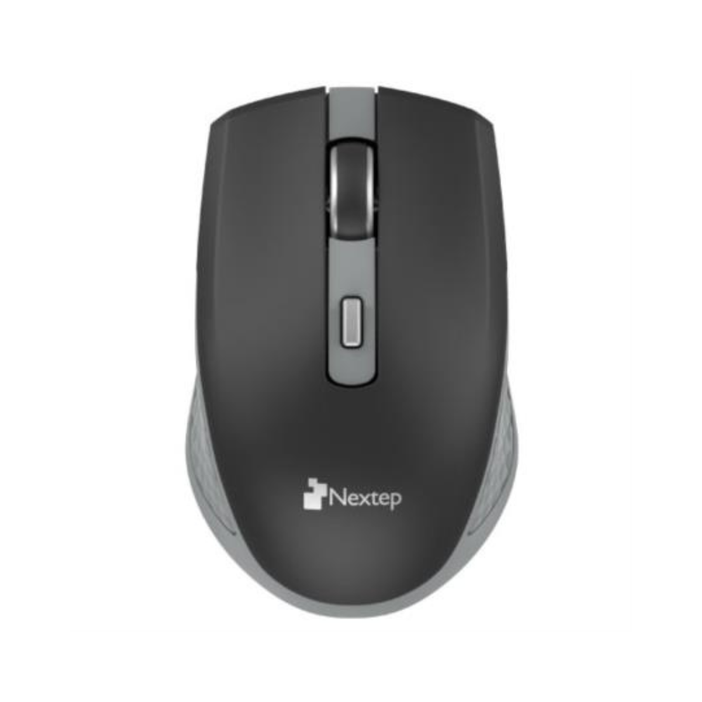 Mouse Nextep Inalámbrico Recargable, Switch de Encendido, 1600 DPI, Negro/Gris