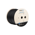 Bobina de Cable FTP con Mensajero de Acero 305m Cat6+ Calibre 23, Negro, Video Vigilancia, Redes de Datos, Uso Aereo e Intemperie