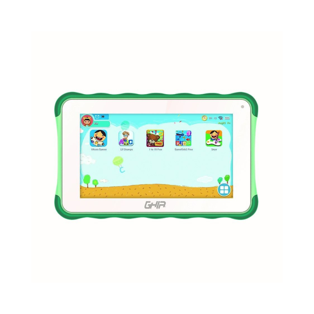 Tablet Ghia 7 Toddler, Quad Core A133, 1GB RAM, 16GB, Doble Cámara, WiFi, Bluetooth, 2500mAh, Android 11 Go, Verde