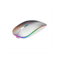 Mouse Nextep Inalámbrico Recargable Delgado/Silencioso, RGB, 1600 DPI, Plata NE-412P