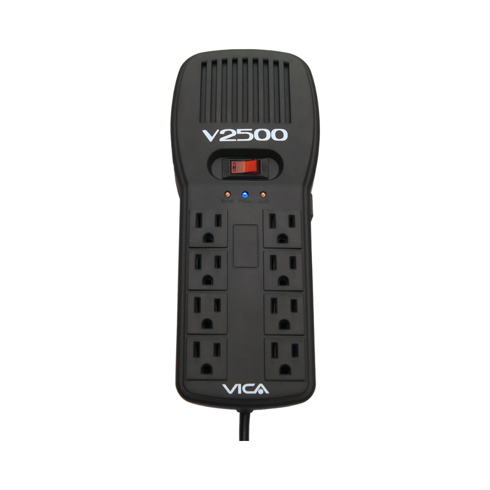 Regulador Electrónico Vica V2500 2500VA 1500W 8 Contactos
