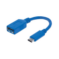 Cable USB-C Macho a Hembra 15cm Azul 3A Manhattan (353540)