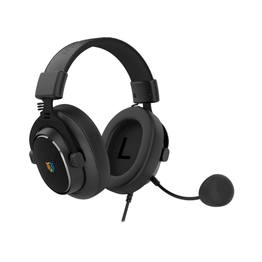 Audífonos Balam Rush Gamer Aviator Expert HA777 Negro Alambricos Over Ear Bocinas 53 mm + Microfono Desmontable Compatible con PC Dispositivos móviles Consolas RGB Conexión USB