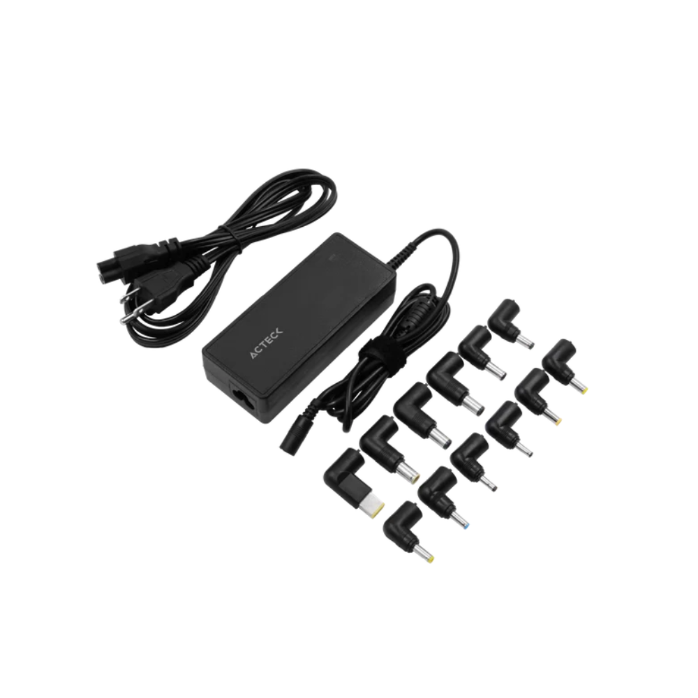 Cargador Acteck Universal para Portátiles Energon Roam CU494, 90W, 12 Puntas Intercambiables, Negro