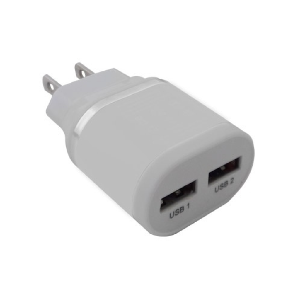 Cargador Brobotix USB para Pared 5V 2A, 2 Puertos, Blanco