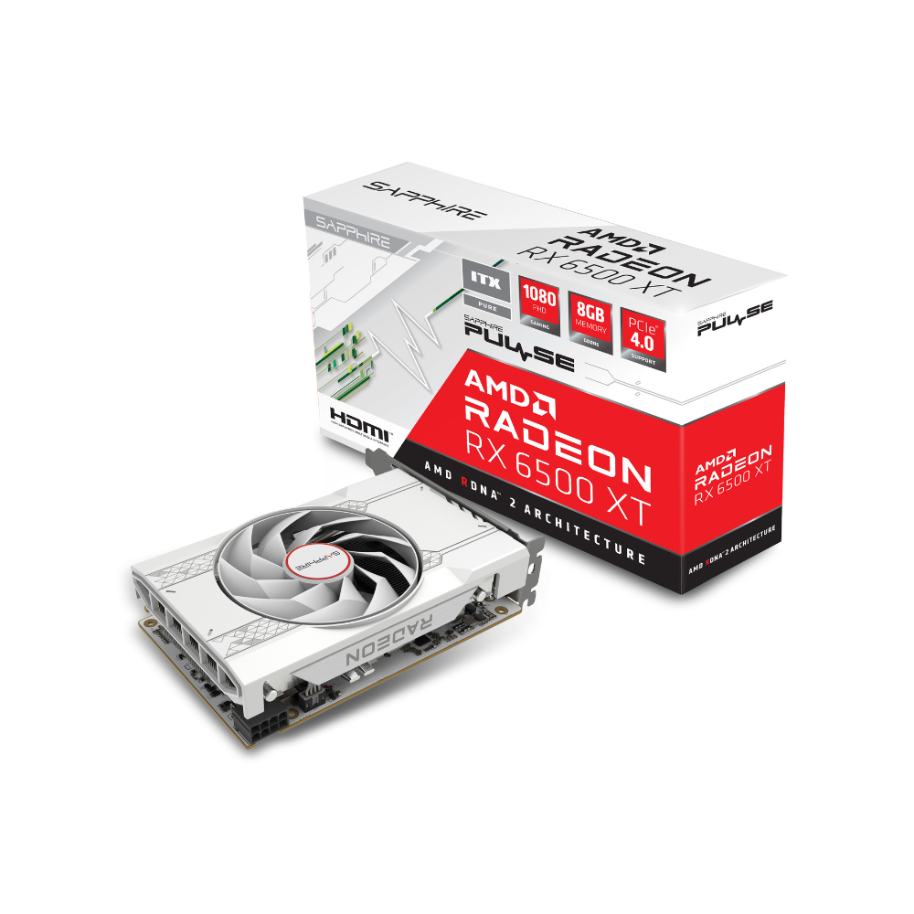 Tarjeta de Video Sapphire 8GB AMD Radeon RX 6500 XT 1X Fan GDDR6 FSR HDMI/DP