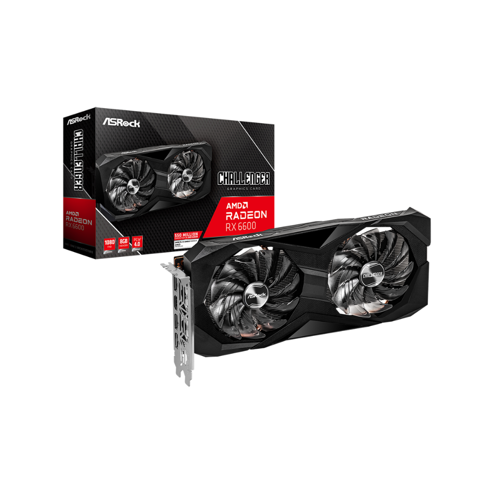 Tarjeta de Video ASRock 8GB AMD Radeon RX 6600 XT 2X Fan GDDR6 HDMI/DP