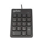 Teclado Numerico Manhattan USB Alambrico 18 Teclas Negro (Modelo 176354)