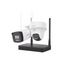Kit IP Inalámbrico 4MP NVS 4CH 1 Cámara Bala Exterior + 1 Turret Interior Audio Bidireccional Soporta MicroSD 512GB