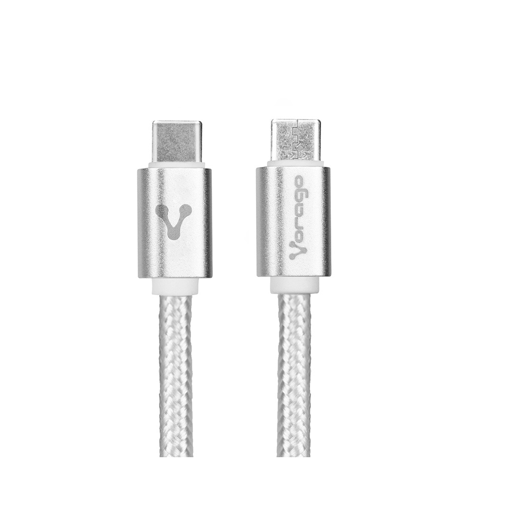 Cable Vorago USB-C a USB-C 1M Carga Rápida Blanco (CAB-124-WH)