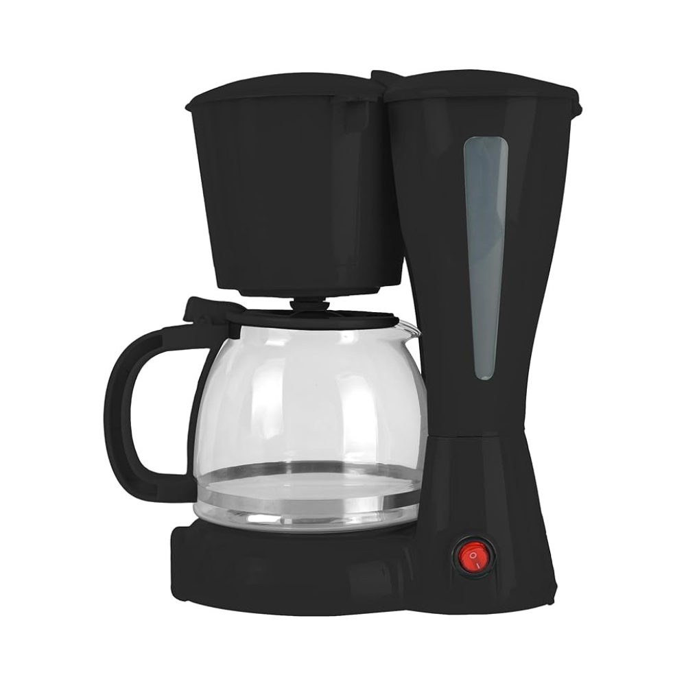 Cafetera Mirati 1.2L 900W Vaso de Cristal Filtro Lavable Color Negro