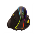 Mouse Nextep Inalámbrico Vertical Recargable, Ergonómico, 7 Botones, 2400 DPI, RGB, Negro NE-482